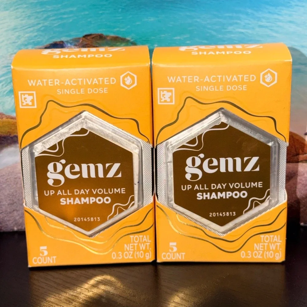 Gemz Up All Day Volume Shampoo Water-Activated Single Dose 2 Boxes 10 Count